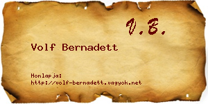 Volf Bernadett névjegykártya